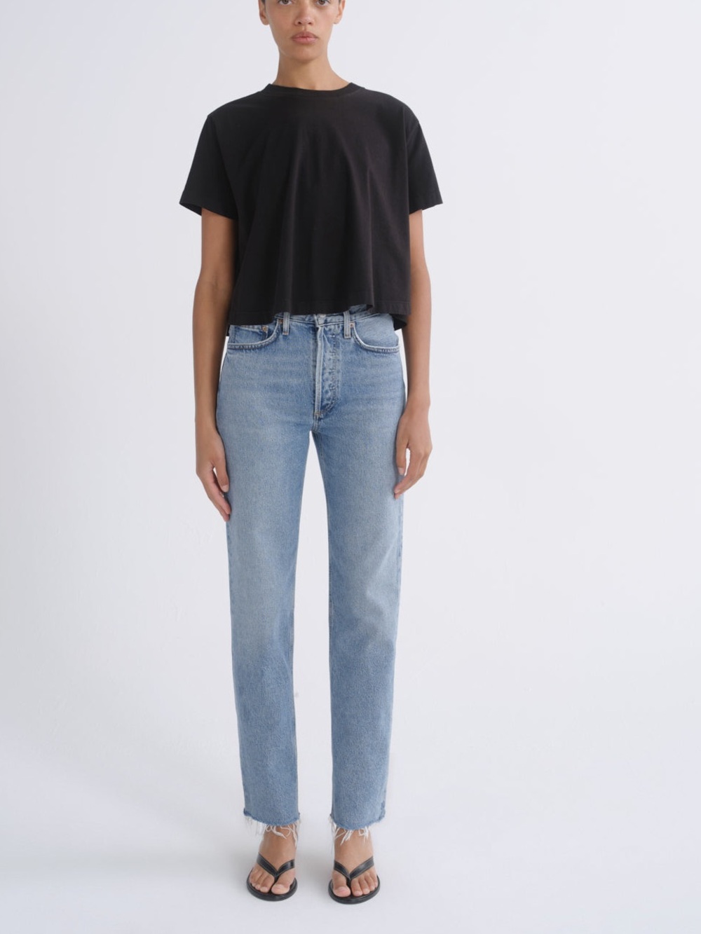 A Golde Lana Sway Light Wash jeans button fly raw hem size 28 - Picture 2 of 13